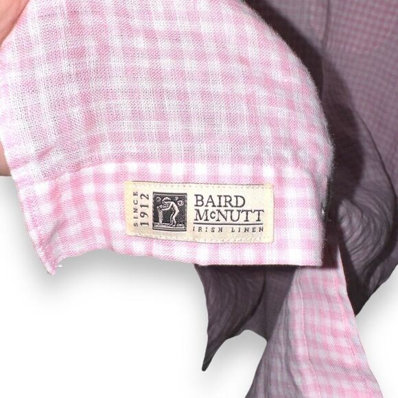 Brooks Brothers Pink 100% Baird Mcnutt Linen S/S Button Down - Picture 7 of 9
